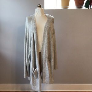 New Torrid Cardigan Open Front Sweater Marled Gray Pockets Cotton Blnd Size 6X